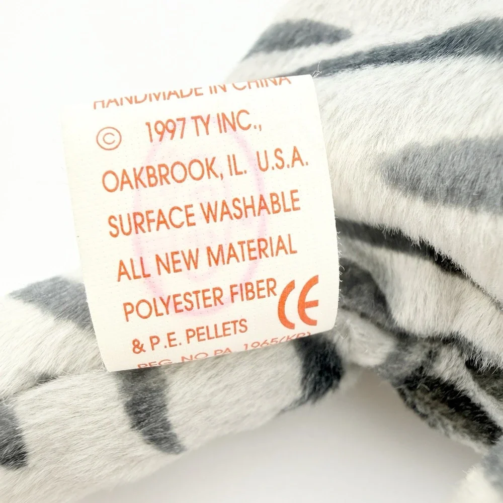 Vintage Ty Beanie Baby PRANCE the Gray Striped‎ Tabby Cat w/Tags Bday 11/20/1997